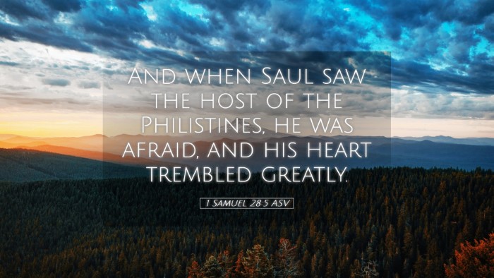 Picture 05 - 1 Samuel 28:5 ASV Desktop Wallpaper - And when Saul saw the host of the Philistines, he - Desktop Bible Verse Wallpaper