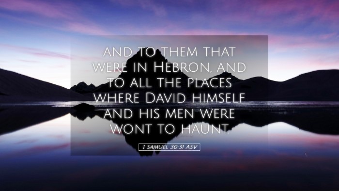 Picture 05 - 1 Samuel 30:31 ASV Desktop Wallpaper - and to them that were in Hebron, and to all the - Desktop Bible Verse Wallpaper