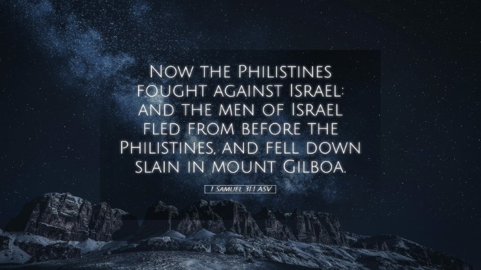 Picture 05 - 1 Samuel 31:1 ASV Desktop Wallpaper - Now the Philistines fought against Israel: and - Desktop Bible Verse Wallpaper