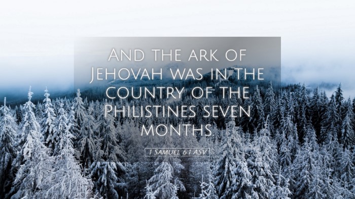 Picture 05 - 1 Samuel 6:1 ASV Desktop Wallpaper - And the ark of Jehovah was in the country of the - Desktop Bible Verse Wallpaper