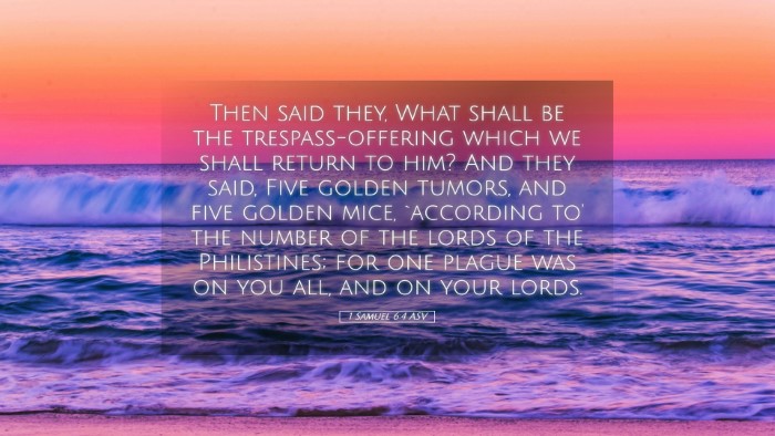Picture 05 - 1 Samuel 6:4 ASV Desktop Wallpaper - Then said they, What shall be the - Desktop Bible Verse Wallpaper