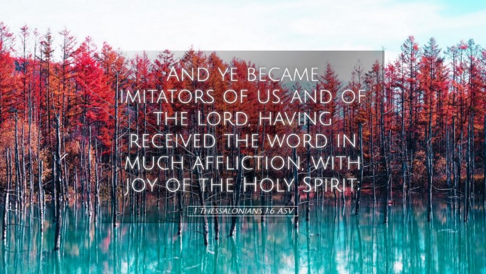 Picture 05 - 1 Thessalonians 1:6 ASV Desktop Wallpaper - And ye became imitators of us, and of the Lord, - Desktop Bible Verse Wallpaper