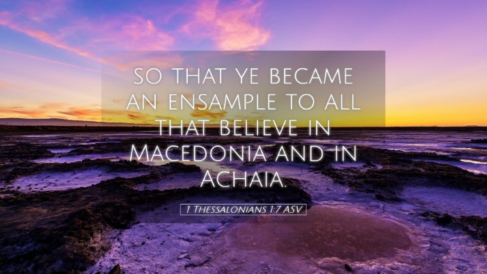 Picture 05 - 1 Thessalonians 1:7 ASV Desktop Wallpaper - so that ye became an ensample to all that believe - Desktop Bible Verse Wallpaper