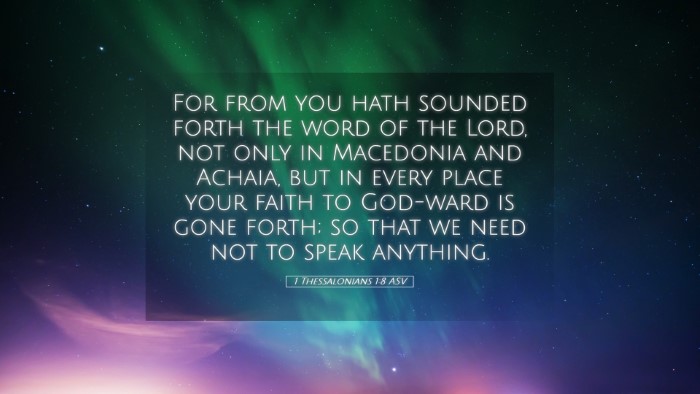 Picture 05 - 1 Thessalonians 1:8 ASV Desktop Wallpaper - For from you hath sounded forth the word of the - Desktop Bible Verse Wallpaper