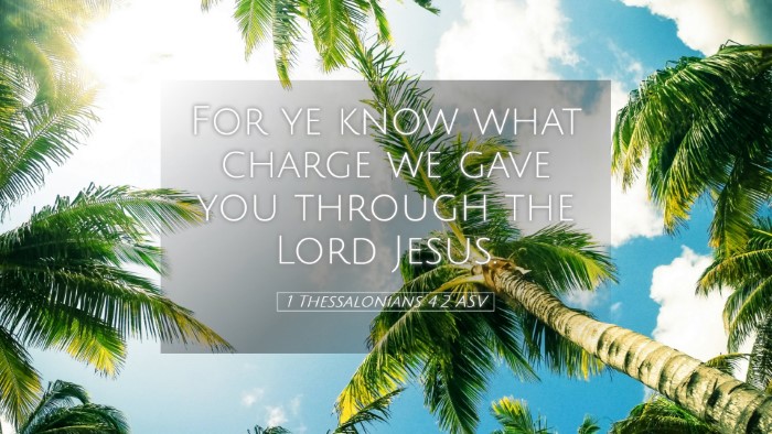 Picture 05 - 1 Thessalonians 4:2 ASV Desktop Wallpaper - For ye know what charge we gave you through the - Desktop Bible Verse Wallpaper