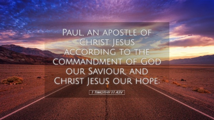 Picture 05 - 1 Timothy 1:1 ASV Desktop Wallpaper - Paul, an apostle of Christ Jesus according to the - Desktop Bible Verse Wallpaper