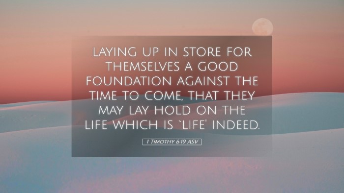 Picture 05 - 1 Timothy 6:19 ASV Desktop Wallpaper - laying up in store for themselves a good - Desktop Bible Verse Wallpaper