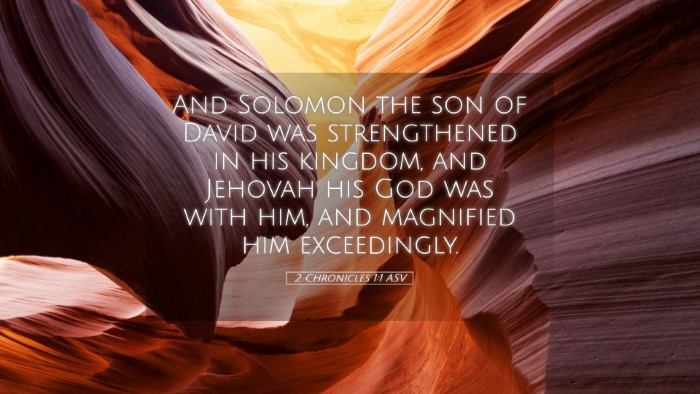 Picture 05 - 2 Chronicles 1:1 ASV Desktop Wallpaper - And Solomon the son of David was strengthened in - Desktop Bible Verse Wallpaper