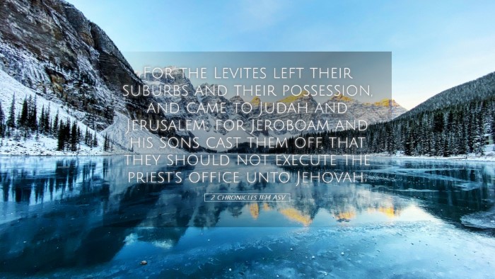 Picture 05 - 2 Chronicles 11:14 ASV Desktop Wallpaper - For the Levites left their suburbs and their - Desktop Bible Verse Wallpaper