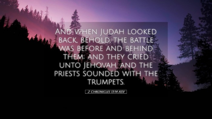 Picture 05 - 2 Chronicles 13:14 ASV Desktop Wallpaper - And when Judah looked back, behold, the battle - Desktop Bible Verse Wallpaper