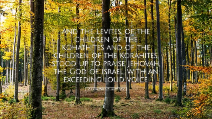 Picture 05 - 2 Chronicles 20:19 ASV Desktop Wallpaper - And the Levites, of the children of the - Desktop Bible Verse Wallpaper