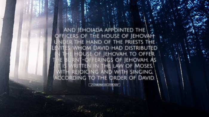 Picture 05 - 2 Chronicles 23:18 ASV Desktop Wallpaper - And Jehoiada appointed the officers of the house - Desktop Bible Verse Wallpaper