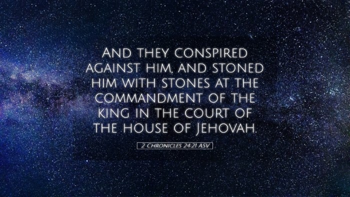 Picture 05 - 2 Chronicles 24:21 ASV Desktop Wallpaper - And they conspired against him, and stoned him - Desktop Bible Verse Wallpaper
