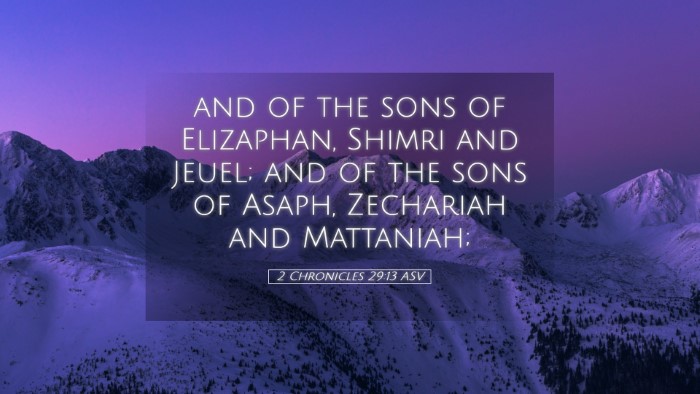 Picture 05 - 2 Chronicles 29:13 ASV Desktop Wallpaper - and of the sons of Elizaphan, Shimri and Jeuel; - Desktop Bible Verse Wallpaper