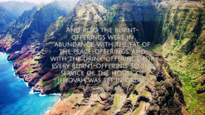 Picture 05 - 2 Chronicles 29:35 ASV Desktop Wallpaper - And also the burnt-offerings were in abundance, - Desktop Bible Verse Wallpaper