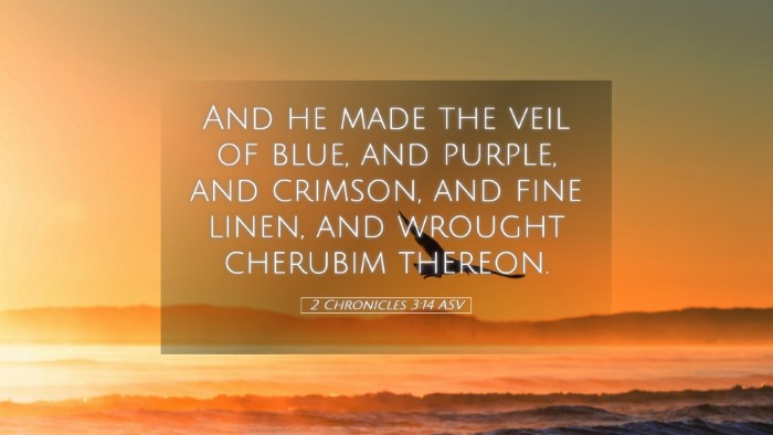 Picture 05 - 2 Chronicles 3:14 ASV Desktop Wallpaper - And he made the veil of blue, and purple, and - Desktop Bible Verse Wallpaper