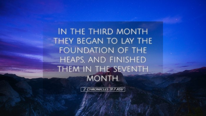 Picture 05 - 2 Chronicles 31:7 ASV Desktop Wallpaper - In the third month they began to lay the - Desktop Bible Verse Wallpaper