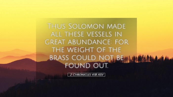 Picture 05 - 2 Chronicles 4:18 ASV Desktop Wallpaper - Thus Solomon made all these vessels in great - Desktop Bible Verse Wallpaper