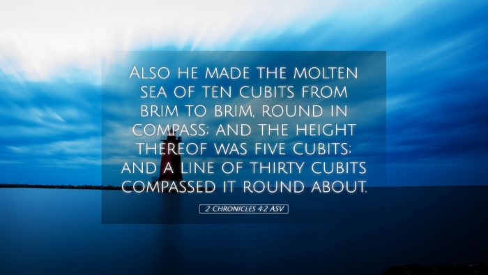 Picture 05 - 2 Chronicles 4:2 ASV Desktop Wallpaper - Also he made the molten sea of ten cubits from - Desktop Bible Verse Wallpaper