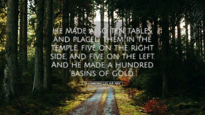 Picture 05 - 2 Chronicles 4:8 ASV Desktop Wallpaper - He made also ten tables, and placed them in the - Desktop Bible Verse Wallpaper
