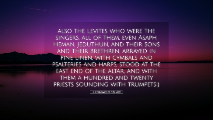 Picture 05 - 2 Chronicles 5:12 ASV Desktop Wallpaper - also the Levites who were the singers, all of - Desktop Bible Verse Wallpaper
