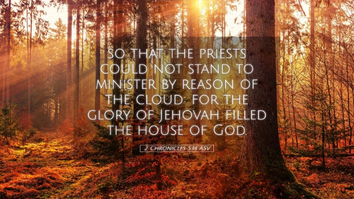 Picture 05 - 2 Chronicles 5:14 ASV Desktop Wallpaper - so that the priests could not stand to minister - Desktop Bible Verse Wallpaper