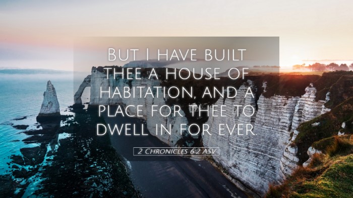 Picture 05 - 2 Chronicles 6:2 ASV Desktop Wallpaper - But I have built thee a house of habitation, and - Desktop Bible Verse Wallpaper