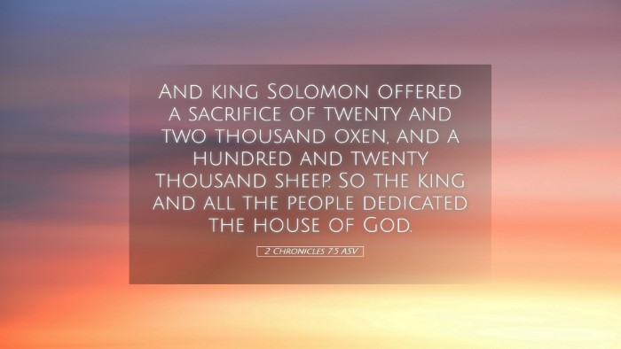 Picture 05 - 2 Chronicles 7:5 ASV Desktop Wallpaper - And king Solomon offered a sacrifice of twenty - Desktop Bible Verse Wallpaper