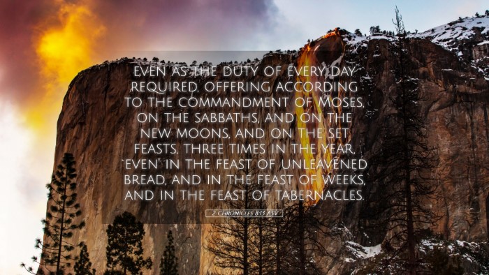 Picture 05 - 2 Chronicles 8:13 ASV Desktop Wallpaper - even as the duty of every day required, offering - Desktop Bible Verse Wallpaper