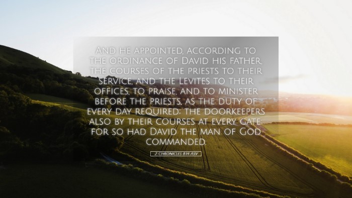 Picture 05 - 2 Chronicles 8:14 ASV Desktop Wallpaper - And he appointed, according to the ordinance of - Desktop Bible Verse Wallpaper