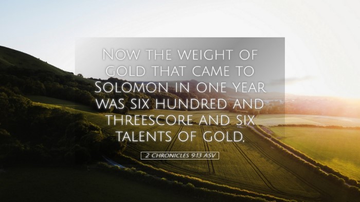 Picture 05 - 2 Chronicles 9:13 ASV Desktop Wallpaper - Now the weight of gold that came to Solomon in - Desktop Bible Verse Wallpaper