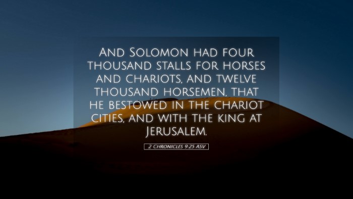 Picture 05 - 2 Chronicles 9:25 ASV Desktop Wallpaper - And Solomon had four thousand stalls for horses - Desktop Bible Verse Wallpaper