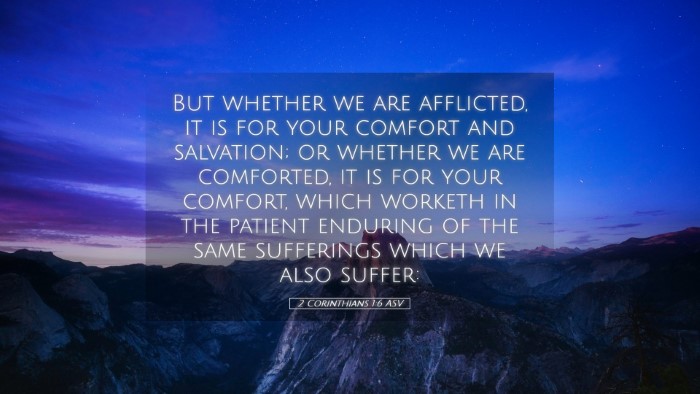 Picture 05 - 2 Corinthians 1:6 ASV Desktop Wallpaper - But whether we are afflicted, it is for your - Desktop Bible Verse Wallpaper