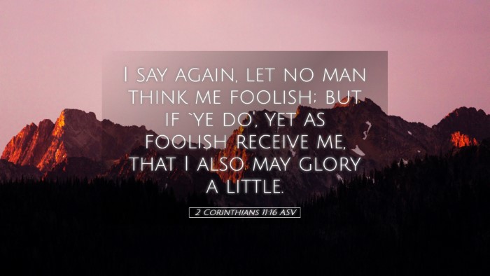 Picture 05 - 2 Corinthians 11:16 ASV Desktop Wallpaper - I say again, let no man think me foolish; but if - Desktop Bible Verse Wallpaper