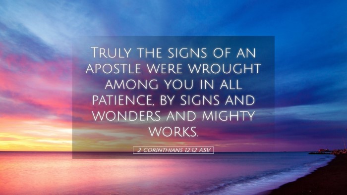Picture 05 - 2 Corinthians 12:12 ASV Desktop Wallpaper - Truly the signs of an apostle were wrought among - Desktop Bible Verse Wallpaper