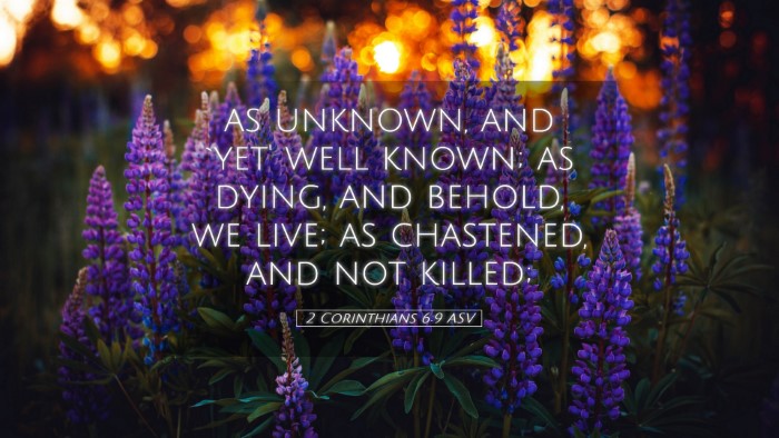 Picture 05 - 2 Corinthians 6:9 ASV Desktop Wallpaper - as unknown, and `yet' well known; as dying, and - Desktop Bible Verse Wallpaper