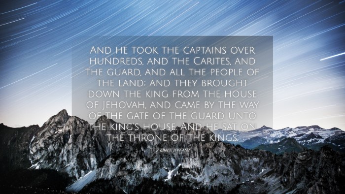Picture 05 - 2 Kings 11:19 ASV Desktop Wallpaper - And he took the captains over hundreds, and the - Desktop Bible Verse Wallpaper
