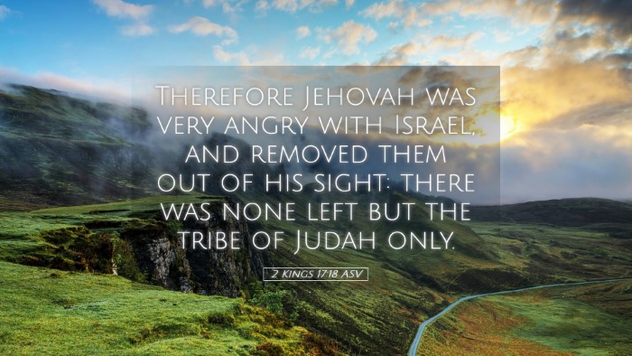 Picture 05 - 2 Kings 17:18 ASV Desktop Wallpaper - Therefore Jehovah was very angry with Israel, and - Desktop Bible Verse Wallpaper