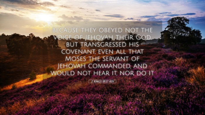 Picture 05 - 2 Kings 18:12 ASV Desktop Wallpaper - because they obeyed not the voice of Jehovah - Desktop Bible Verse Wallpaper