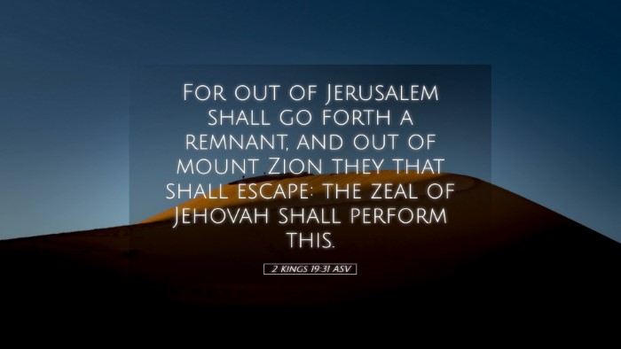 Picture 05 - 2 Kings 19:31 ASV Desktop Wallpaper - For out of Jerusalem shall go forth a remnant, - Desktop Bible Verse Wallpaper