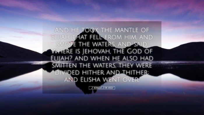 Picture 05 - 2 Kings 2:14 ASV Desktop Wallpaper - And he took the mantle of Elijah that fell from - Desktop Bible Verse Wallpaper