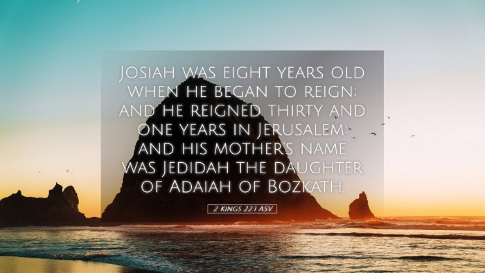 Picture 05 - 2 Kings 22:1 ASV Desktop Wallpaper - Josiah was eight years old when he began to - Desktop Bible Verse Wallpaper