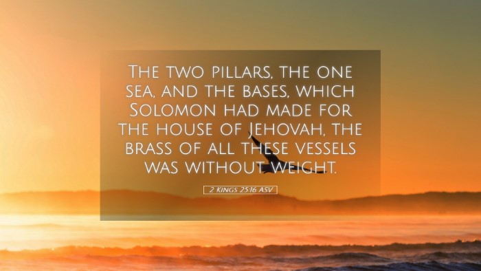 Picture 05 - 2 Kings 25:16 ASV Desktop Wallpaper - The two pillars, the one sea, and the bases, - Desktop Bible Verse Wallpaper