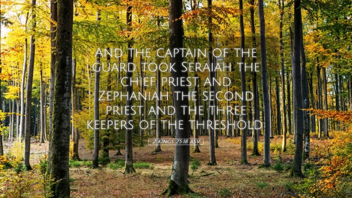 Picture 05 - 2 Kings 25:18 ASV Desktop Wallpaper - And the captain of the guard took Seraiah the - Desktop Bible Verse Wallpaper