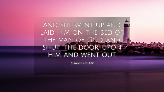 Picture 05 - 2 Kings 4:21 ASV Desktop Wallpaper - And she went up and laid him on the bed of the - Desktop Bible Verse Wallpaper