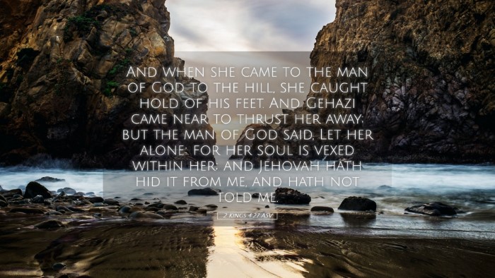 Picture 05 - 2 Kings 4:27 ASV Desktop Wallpaper - And when she came to the man of God to the hill, - Desktop Bible Verse Wallpaper