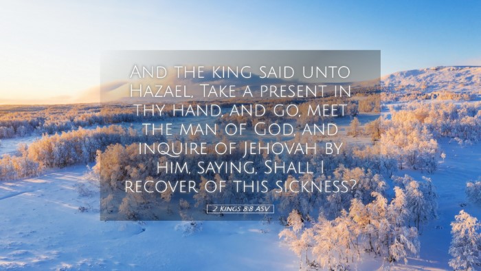 Picture 05 - 2 Kings 8:8 ASV Desktop Wallpaper - And the king said unto Hazael, Take a present in - Desktop Bible Verse Wallpaper