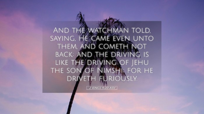 Picture 05 - 2 Kings 9:20 ASV Desktop Wallpaper - And the watchman told, saying, He came even unto - Desktop Bible Verse Wallpaper