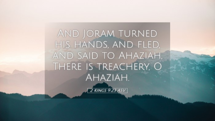 Picture 05 - 2 Kings 9:23 ASV Desktop Wallpaper - And Joram turned his hands, and fled, and said to - Desktop Bible Verse Wallpaper