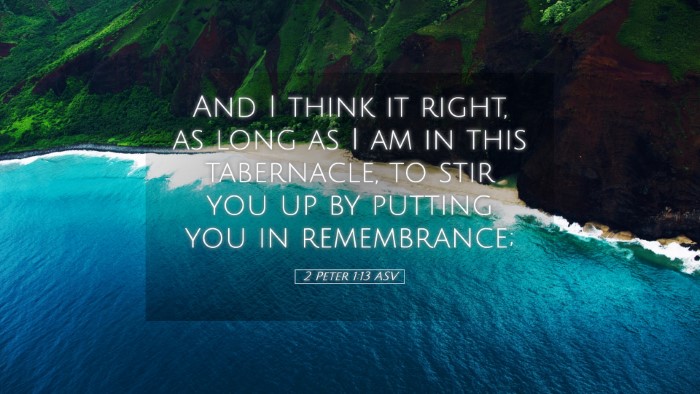 Picture 05 - 2 Peter 1:13 ASV Desktop Wallpaper - And I think it right, as long as I am in this - Desktop Bible Verse Wallpaper